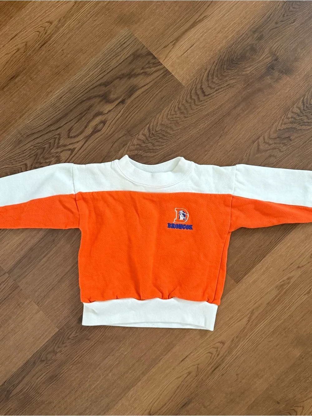 Vintage Broncos Orange & White Kids Sweatshirt